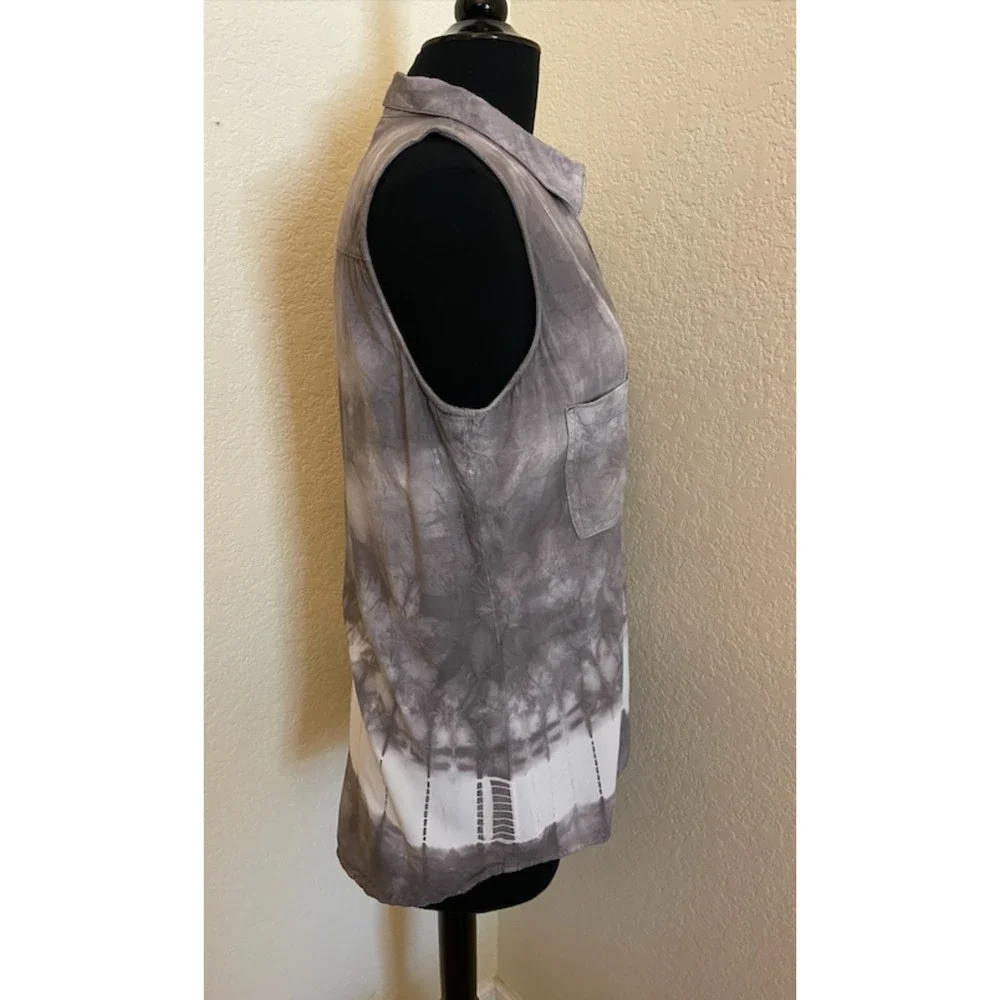 Rock & Republic Sleeveless Tie Dye Button Up/Down-Sz M - Picture 5 of 9